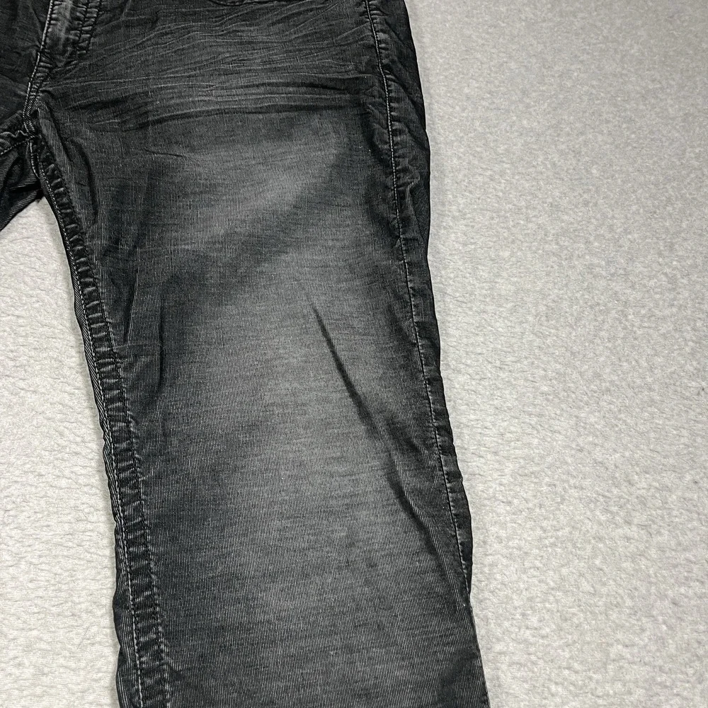 True Religion Pants Mens 38x32 Black Ricky Corduroy Cotton Blend Dark Y2K Stretc
